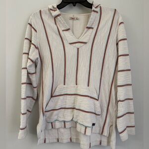 Faherty Womens S Seabrook Poncho Baja Hoodie Stripe Terry Knit